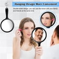 thumbnail image 3 of Youkk 2pieces Double Sided Handheld Makeup Mirror Portable And Clear Impeccable And Sweet Gift Choice black 1Set, 3 of 6