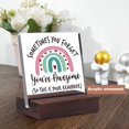 thumbnail image 4 of Desk Decorative Sign with Wood Stand Clear Print Cartoon Butterfly Pattern  Positive Plaque  Acrylic Inspirational Quote  Clear Desk Decorative Sign for Home Office Decor, 4 of 8