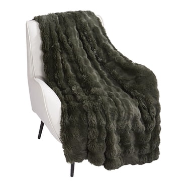Holiday Time Green Bubble Faux Fur Throw