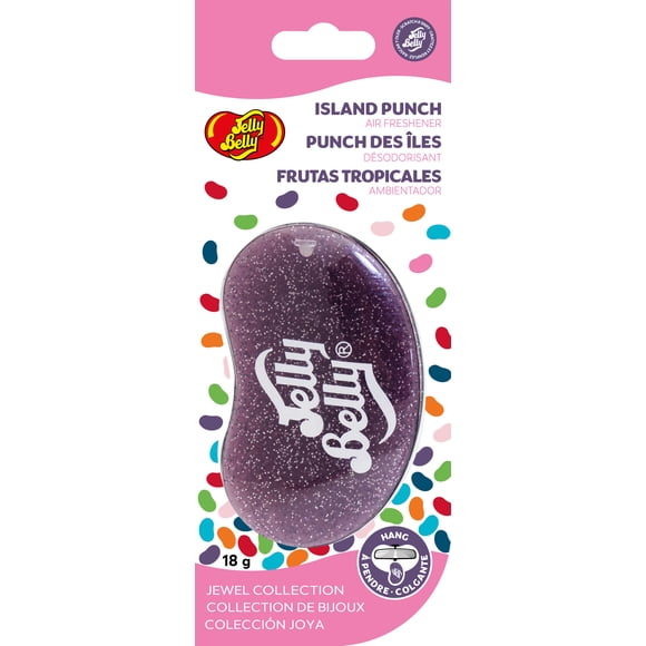 Jelly Belly Hanging Gel Car Air Freshener (Island Punch Scent, 1 Pack)