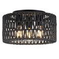 thumbnail image 1 of Rattan Ceiling Light Fixture, 3-Light Bohemian Mo, 1 of 9