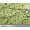 thumbnail image 2 of Soimoi Green Poly Georgette Fabric Cage & Humming Bird Printed Craft Fabric by the Yard 52 Inch Wide, 2 of 5