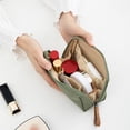 thumbnail image 2 of Ruiboury Solid Color Cosmetic Bag Makeup Case Waterproof Pouch Travel Fashion Large Capacity Handbag Multifunctional for L/Blue, 2 of 9