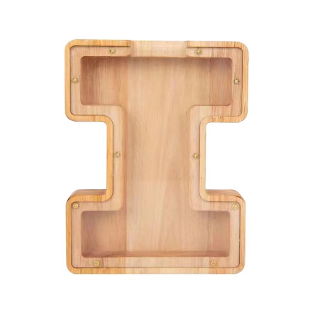 Birdeem Personalized Wooden Name Money Box Wooden Deposit Box Twenty Six English Letters