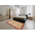 thumbnail image 4 of Ahgly Company Indoor Square Abstract Orange Oriental Area Rugs, 4' Square, 4 of 6