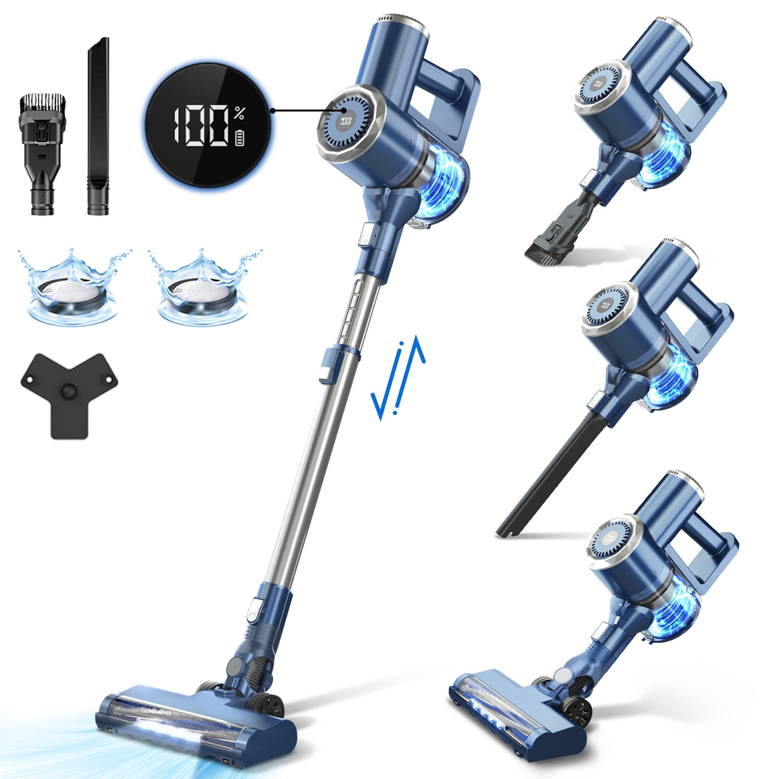 Prettycare Cordless Stick Vacuum Cleaner Lightweight Vacuum Cleaner,Designed for Floor Carpet Pet Hair W200
