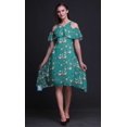 thumbnail image 2 of Bimba Robe Droite à Épaules Dénudées pour Femmes, Tunique de Fête à Col Rond Imprimée Oiseau Vert - XX-Grand, 2 of 6