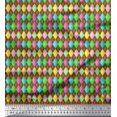 thumbnail image 1 of Soimoi Brown Poly Georgette Fabric Diamond Geometric Print Fabric by the Yard 42 Inch Wide, 1 of 5