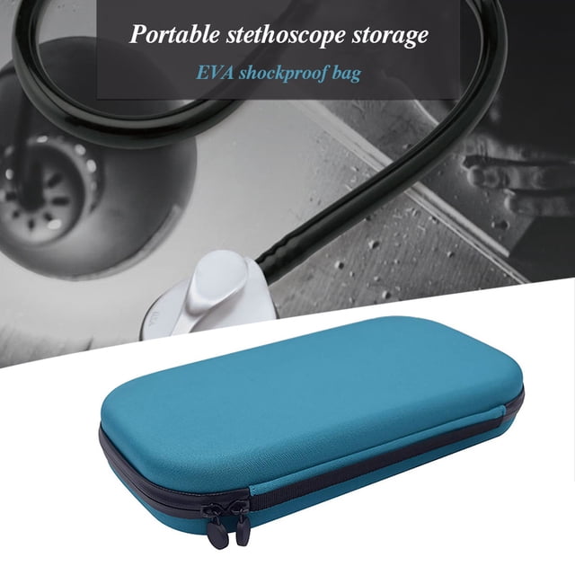 Portable Shockproof Stethoscope Storage Bag Built-in Mesh Shockproof Stethoscope Bag Organizer Zipper Storage Case, Blue