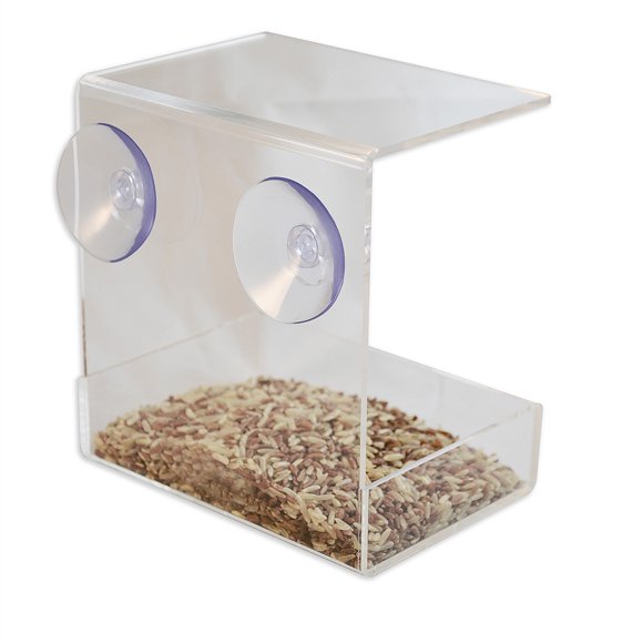 OnDisplay Window Mounted Clear Acrylic Bird Feeder Tray