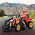 thumbnail image 3 of Costway Rouleau Compresseur pour Enfants 12 V Tracteur Électrique Télécommandé avec Musique et Lumière DEL Rouge, 3 of 10