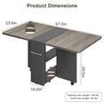thumbnail image 2 of AKDSteel Folding Dining Table, Kitchen Dining Drop Leaf Dining with 6 Wheels and 2-Layer Storage Shelf, Space Saving Dining Table for Small Spaces, 2 of 8