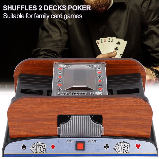 2 Deck Automatic Card Shuffler, Battery Operated Electric Shuffler Playing Card Shuffler Machine For Classic Poker Deck Playing Cards, Home Tournament Card Games