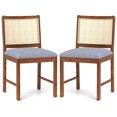 thumbnail image 1 of Giantex Set of 2 Rattan Dining Chairs, Wooden Kitchen Armless Chairs, Padded Side Chairs, 1 of 6