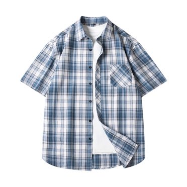 Besolor Men's Casual Button down Shirts Plaid Short Sleeve Summer Tops Casual Beach Vacation Shirts with Pocket