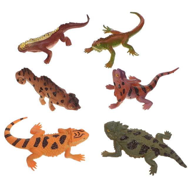 Shisuyan 6 Pcs Jouets Modèles de Lézard Jouets pour Reptiles Modèles de Lézard Simulés pour Enfants