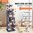 thumbnail image 2 of VEVOR Cat Tree 63" Cat Tower with 2 Cat Condos Sisal Scratching Post Light Grey, 2 of 9
