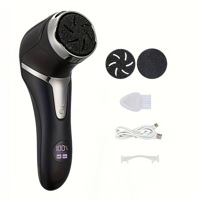 HAOAN 1pc Professional Rechargeable Electric Callus Remover Portable Foot File Pedicure Tool Kit USB Charging Plastic Odorless with 1500mAh Lithium Battery for Dead Skin & Hard Crac