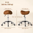 thumbnail image 3 of HOMCOM Salon Chair for Spa, Beauty Chair with Swivel Wheels, Brown, 3 of 10