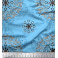 thumbnail image 1 of Soimoi Rayon Fabric Leaves & Sacred Geometry Geometric Decor Fabric Printed Yard 42 Inch Wide, 1 of 3