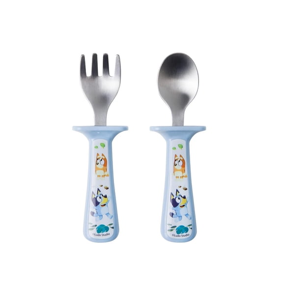 The First Years Bluey Toddler Silverware with Handle Guards - Ages 9 Months and up