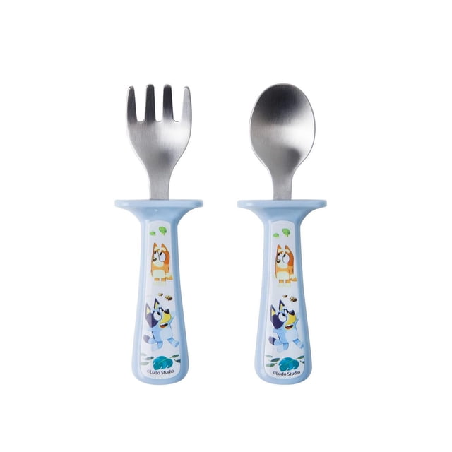 The First Years Bluey Toddler Silverware with Handle Guards - Ages 9 Months and up