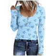 thumbnail image 1 of Birdeem Mode Femmes Décontracté Manches Longues Imprimé Col Rond T-Shirt Ample Blouse Hauts, 1 of 12