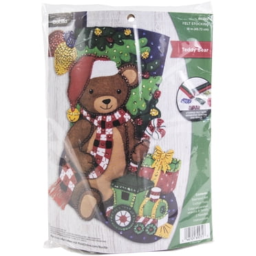 Bucilla Kit de Bas en Feutre Appliqué Ours en Peluche de 18 Pouces
