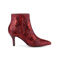 thumbnail image 3 of Unique Bargains Bottines à Talons Aiguilles en Dentelle Pailletée Scintillante pour Femme, Rouges (Taille 9), 3 of 6