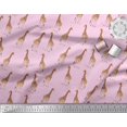 thumbnail image 3 of Soimoi Pink Poly Georgette Fabric Dot & Giraffe Animal Decor Fabric Printed BTY 52 Inch Wide, 3 of 3