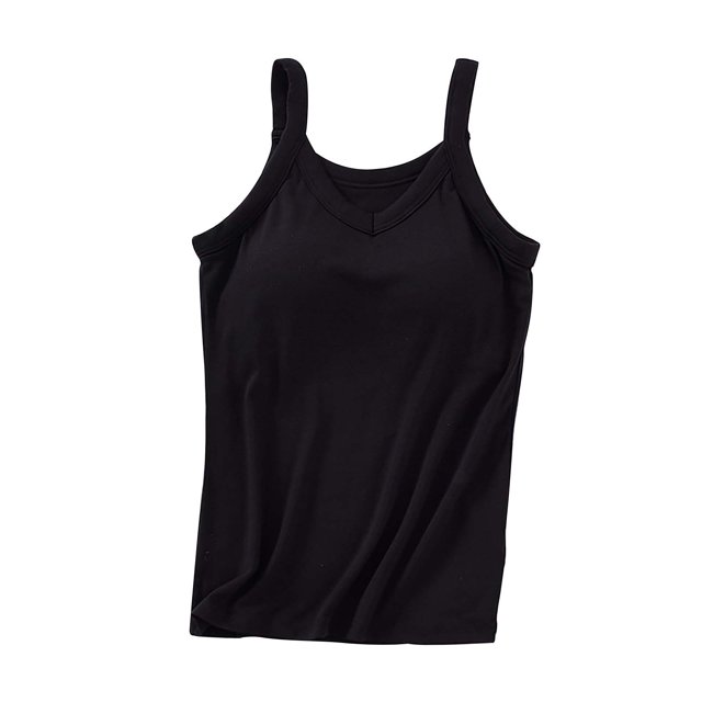 LSLJS Women's Solid Color Chest Cushion Exposed Navel Camisole with Blouse, Womens Camisole Tank Tops