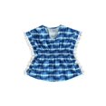 thumbnail image 1 of Kmbangi Robe de Plage pour Filles Tout-Petits Col Rond Manches Chauve-Souris Courtes une Pièce Été Décontracté Style Ample 0-5T, 1 of 9