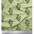 thumbnail image 1 of Soimoi Rayon Fabric Leaves & Floral Block Print Sewing Fabric Yard 42 Inch Wide, 1 of 3