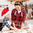 thumbnail image 5 of WIFKLSIIPG Christmas Kitchen Cooking Aprons Black and Red Plaid Aprons Adjustable Buffalo Plaid Baking Apron Grilling Christmas Apron with Snowflake ..., 5 of 5