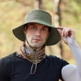 thumbnail image 3 of Harpily Mens Summer Outdoor Sun Protection Breathable Fisherman Cap Foldable Bucket Hat, 3 of 4