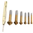 thumbnail image 2 of Perforateur, 6pcs Chanfrein Perceuse Foret Centre Chanfrein Foret Biseauter Atteindre Plus, 2 of 12