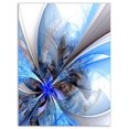 Designart Symmetrical Large Blue Fractal Flower Canvas Wall Art ...