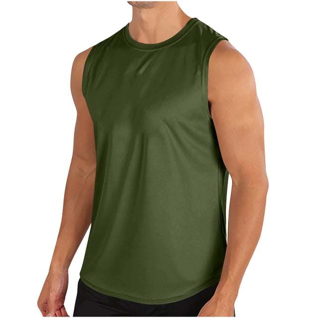 Grrvtrz Mens Tank Tops Quick Dry Sleeveless Workout Muscle Shirt Athletic Bodybuilding Gym Performance Tee Shirts