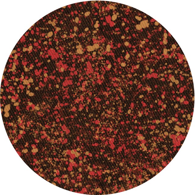 Ahgly Tapis Rond Lavable en Machine Intérieur Transitionnel Acajou Brun, 6 Pieds Rond
