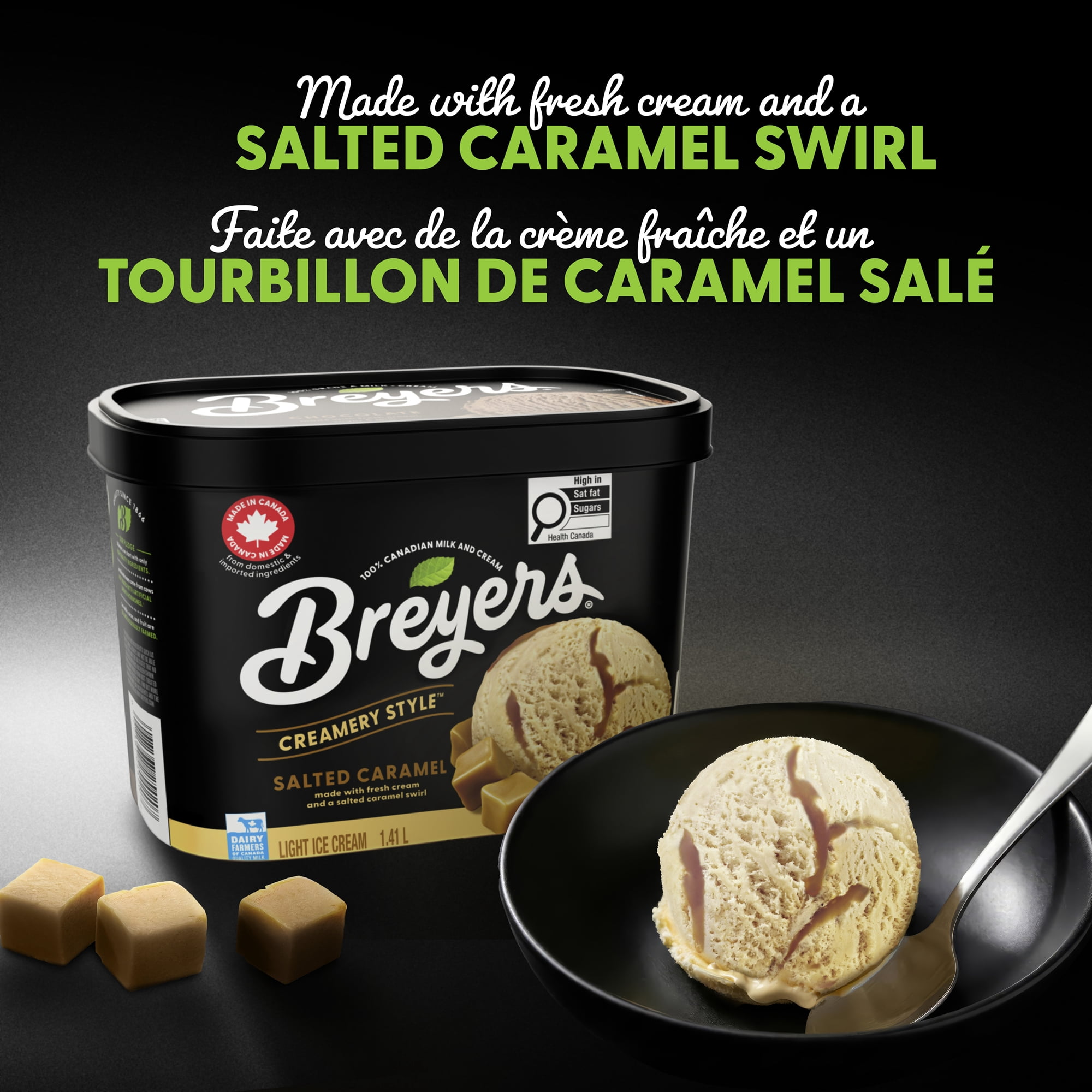 Breyers Creamery Style Salted Caramel Light Ice Cream, 1.41 L