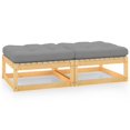thumbnail image 1 of vidaXL Garden Footstools with Cushions 2 pcs Solid Wood Pine, 1 of 5