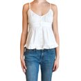 thumbnail image 1 of Kmbangi Veste d'Été Casual Camisole Solide/placée Sans Manches à Volants à Col en V, 1 of 9