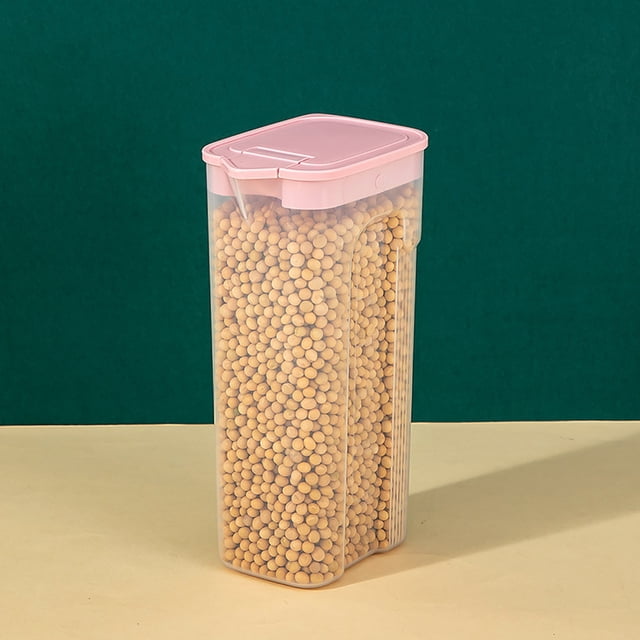 Meitianfacai Airtight Cereal Storage Container With Lids, Clear Airtight Kitchen Food Storage Container For Grain, Sugar, Flour, Rice, Nut, Snacks