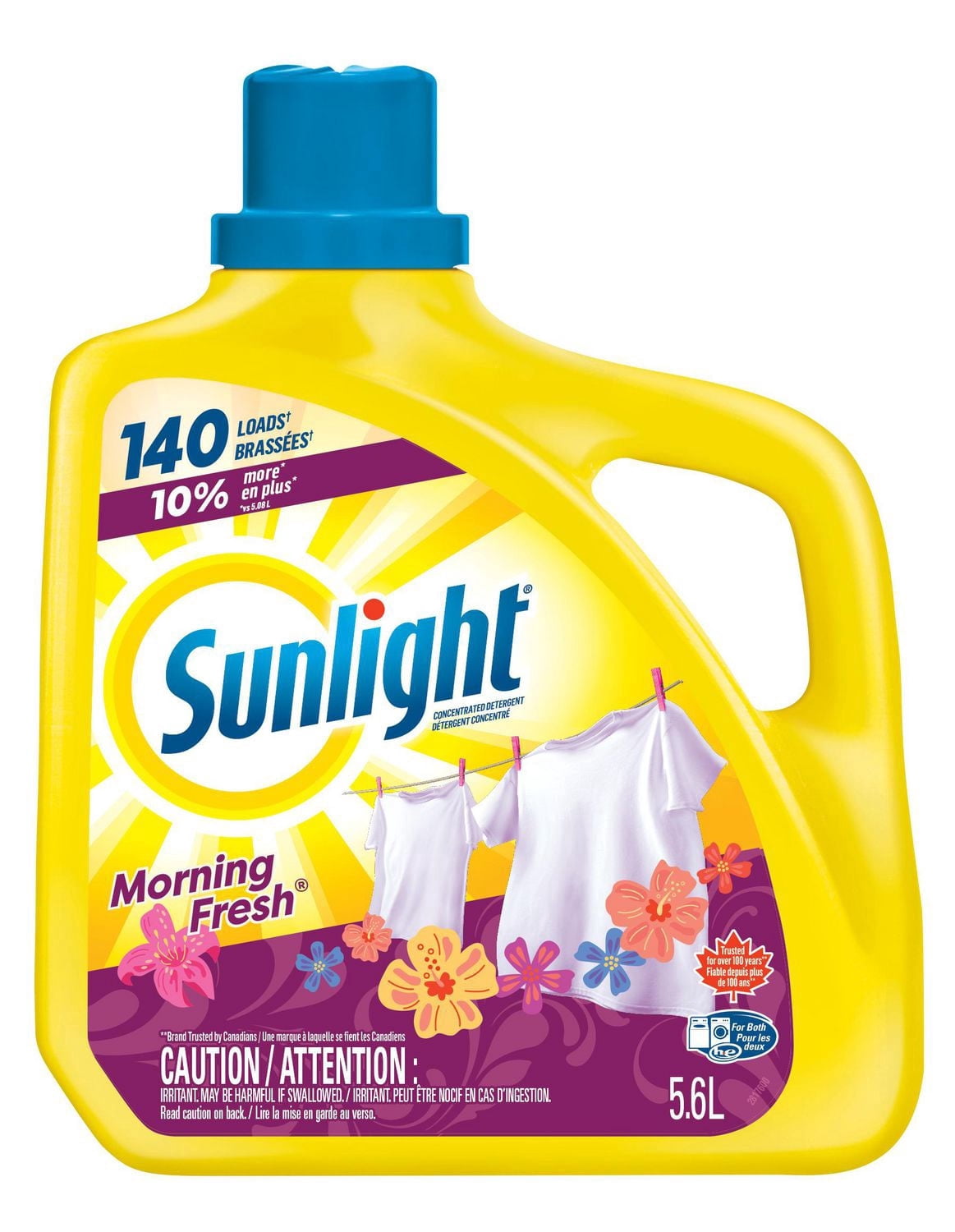 Sunlight Fraîcheur Matinale Détergent à Lessive Liquide Concentré, 5.6 Litres, 140 Brassées