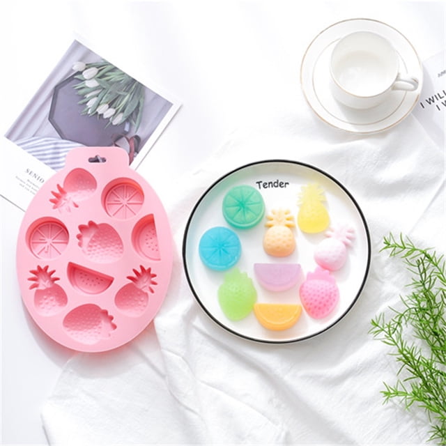 Oleegame 1PC Cookie Mold Fruit Modeling Silicone Mold DIY Chocolate Baking Tool Cake Mold Ice Mold Pink