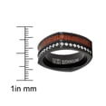 thumbnail image 3 of Men's Square Black Titanium Wedding Band Ring Cubic Zirconia Wood Inlay 8mm 11.5, 3 of 3