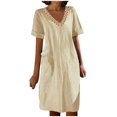 thumbnail image 2 of LOVZFMLL Robe d'Été Aguichant et Tendance à Imprimé Sans Manches à Col en V pour Femme Kaki P, 2 of 4