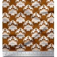 thumbnail image 1 of Soimoi Tissu Georgette Poly Brun, Tissu à Imprimé Damassé Floral au Mètre, 42 Pouces de Large, 1 of 3