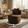 thumbnail image 4 of Modern Swivel Accent Chair with Storage - Soft Smooth Upholstery - Ergonomic Bucket Seat - 360° Rotating Lounge Chair, High Weight Capacity, Easy Assembly for Living Room, Bedroom, Office, 4 of 5