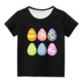 thumbnail image 1 of MAOWAPLG Chemises pour Filles Tout-Petits Enfants Garçons Filles Mode Pâques Mignon Oeufs de Pâques Imprimé Col Rond Imprimé Manche Courte Haut, 1 of 1